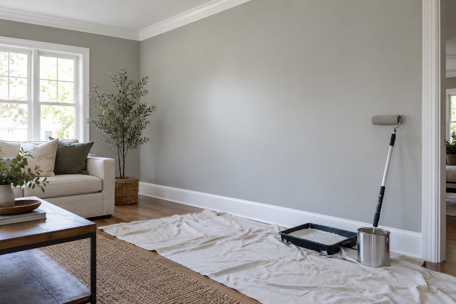 Interior wall painting service example